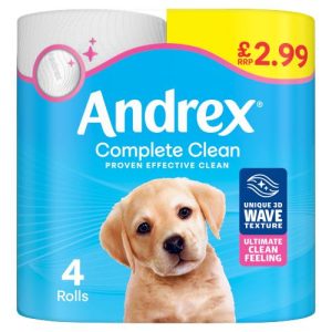 Andrex complete clean rolls 4pk